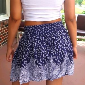 Navy Blue Skirt w/ White design